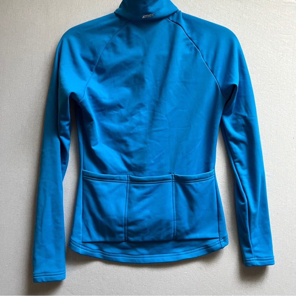 MEC Women's Blue Fleece-Lined Cycling Jersey Jacket Size S Made in Canada - Picture 2 of 9